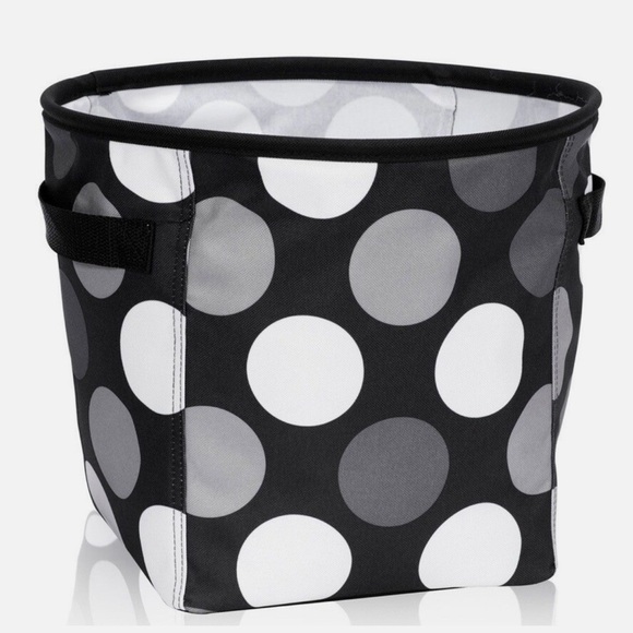 NWT Thirty-One 31 Mini Storage Bin Got Dots Black Gray - Picture 1 of 3